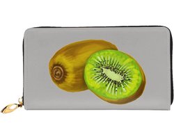 Portemonnee Clutch - Reistas Portemonnee - Reizen Organiseren - Kiwi Print Design - 19 x 10.5 cm - Zwart