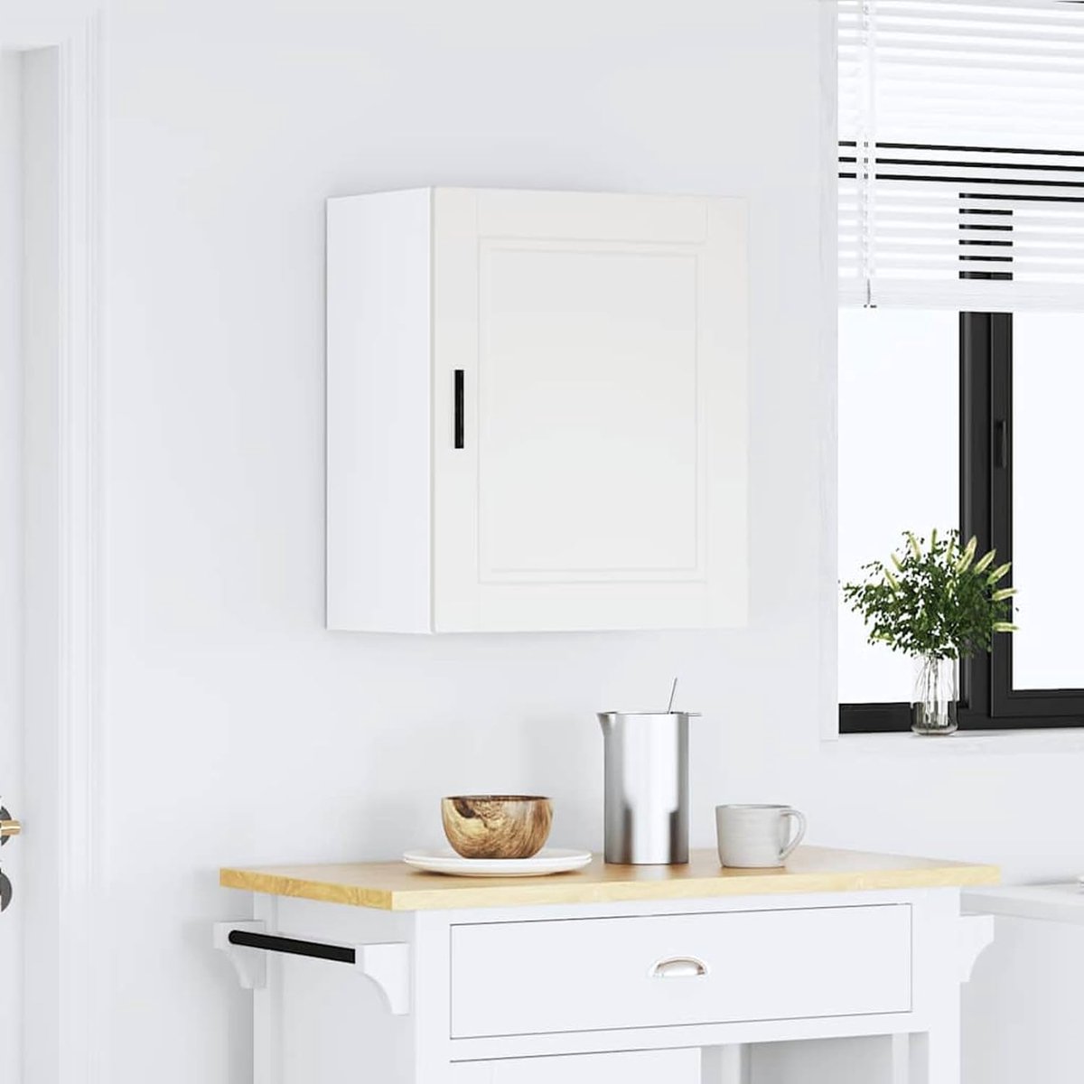 Keuken hangkast - Wandkast keuken - Keuken organiseren - Vochtbestendig houtmateriaal - 50 x 31 x 60 cm - Wit