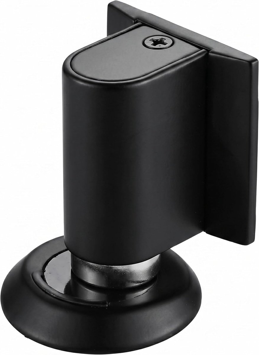 Magnetische deurhouder - Deurstopper dubbele magneet - Deuren open houden - Zonder boren installatie - Zware zinklegering - Zwart