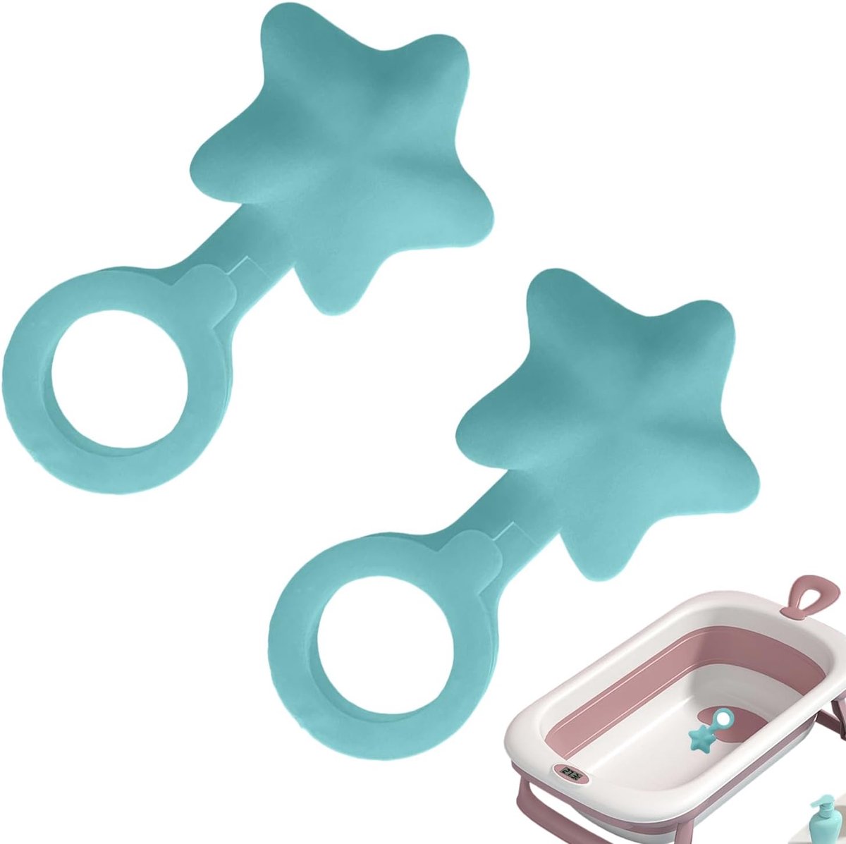 Badstoppers 2 stuks - Lekvrije stoppers - Water vasthouden - Stervormig design - 3 cm diameter - Groen