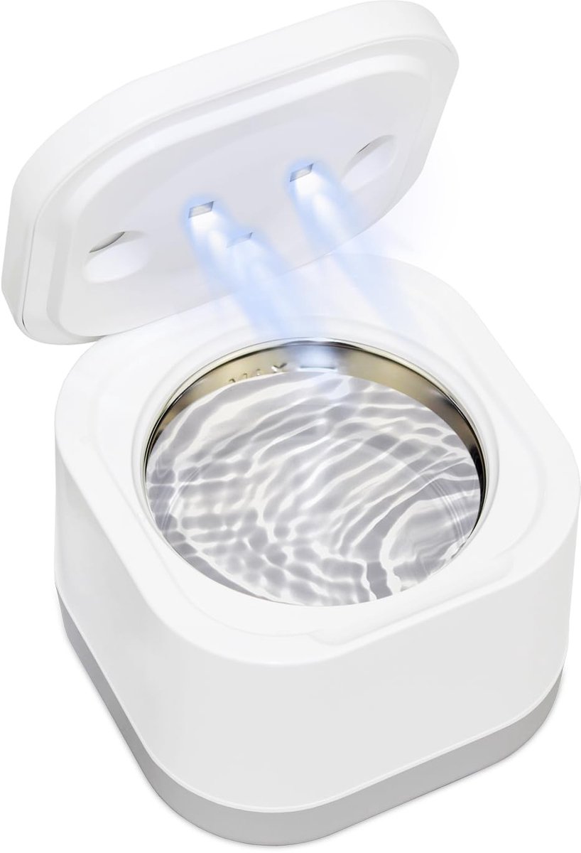 Ultrasone Reiniger - Reinigingsapparaat - Tandheelkundige Apparaten - Krachtige Geluidsgolven - 200ml Tank - Wit