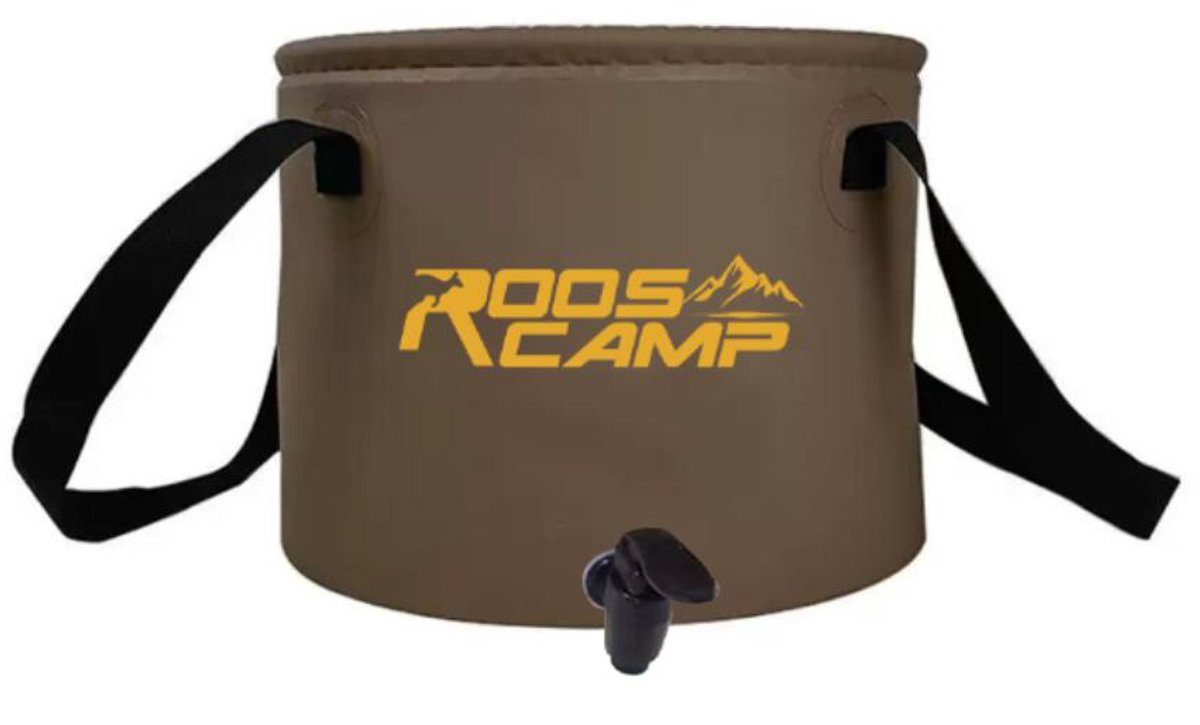Rooscamp Opvouwbare Wateremmer 20L met Kraan – Camping Watertank – Draagbare Waterzak – Inklapbare Emmer voor Outdoor, Reizen en Festival