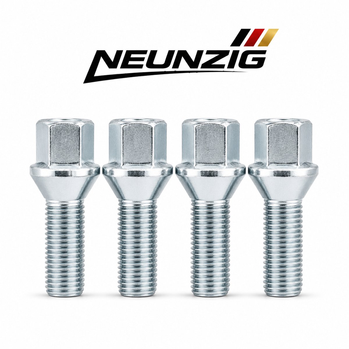 Neunzig Wielbouten M12x1,5 Zilver Conisch 40 mm (66 mm) - Set van 4
