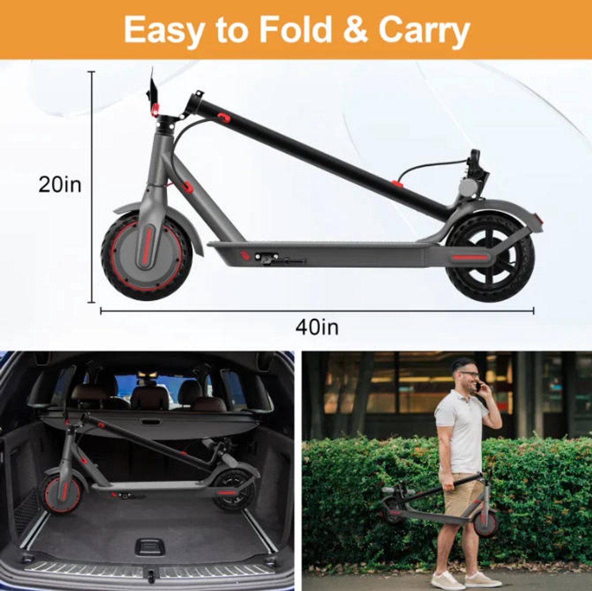 LADPED LP80 Elektrische Step Voor Volwassenen – 350W – 25 km/u – 36V 10.5AH – 25 km – 8.5'' – Dubbele Remsysteem – Met App – foto 3