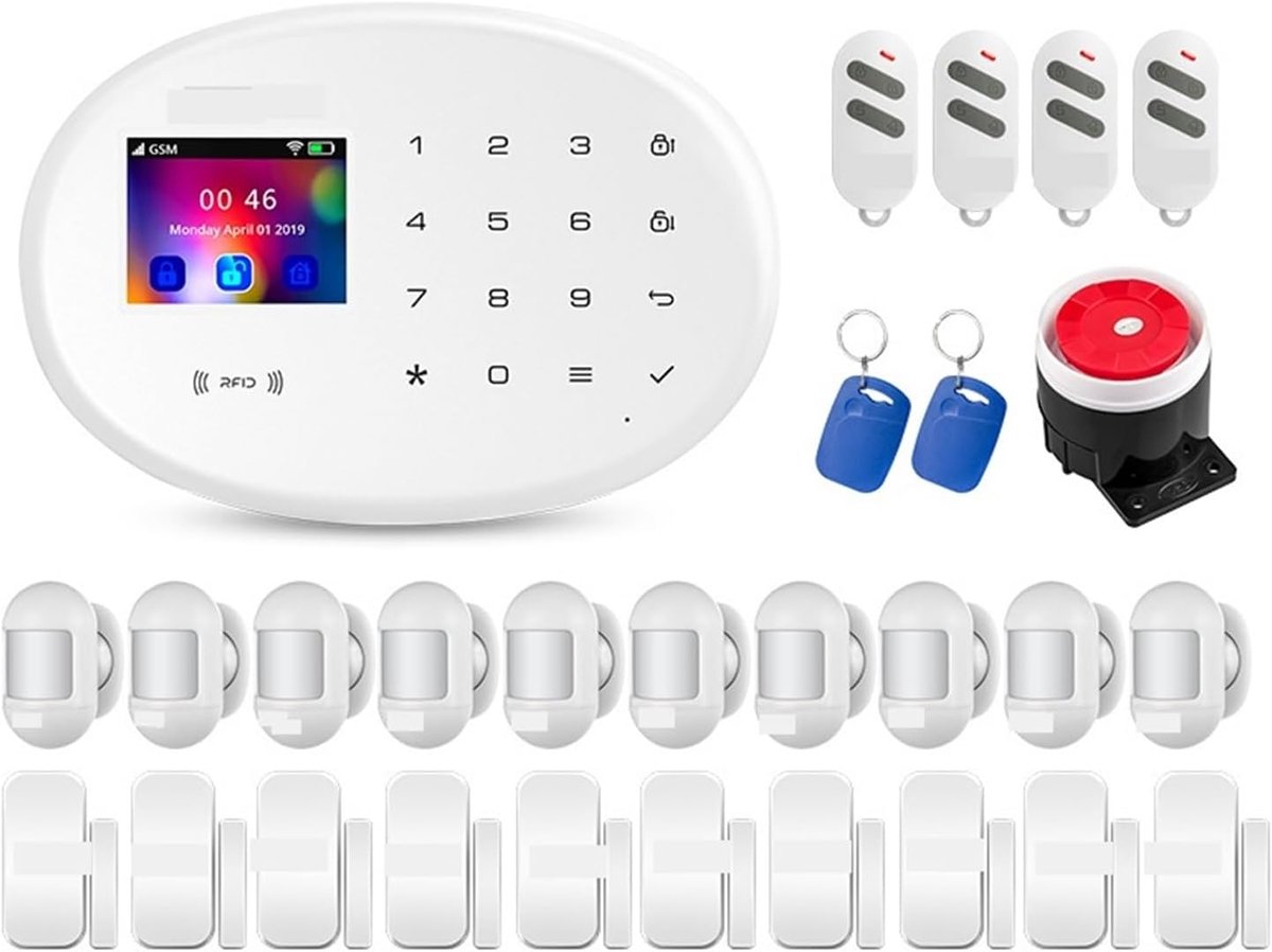 Alarmsysteem - Draadloos Systeem - Huis Beveiligen - 4G GSM Connectiviteit - 25 x 15 x 15 cm - Zwart
