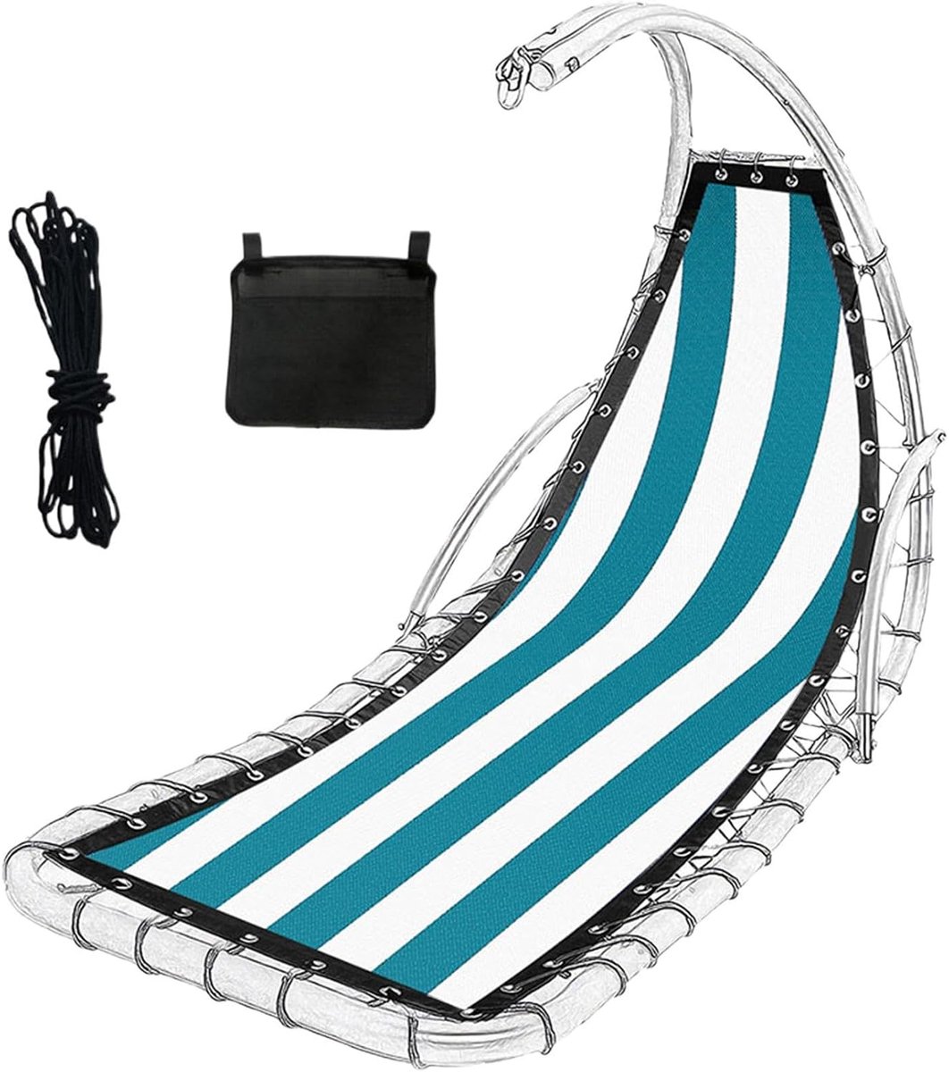 Vervangende Stof Schommelstoel - Stoelbekleding Tuinstoel - Buitenontspanning - Ademend Polyester Gaas - 64 x 197 cm - Lichtblauw