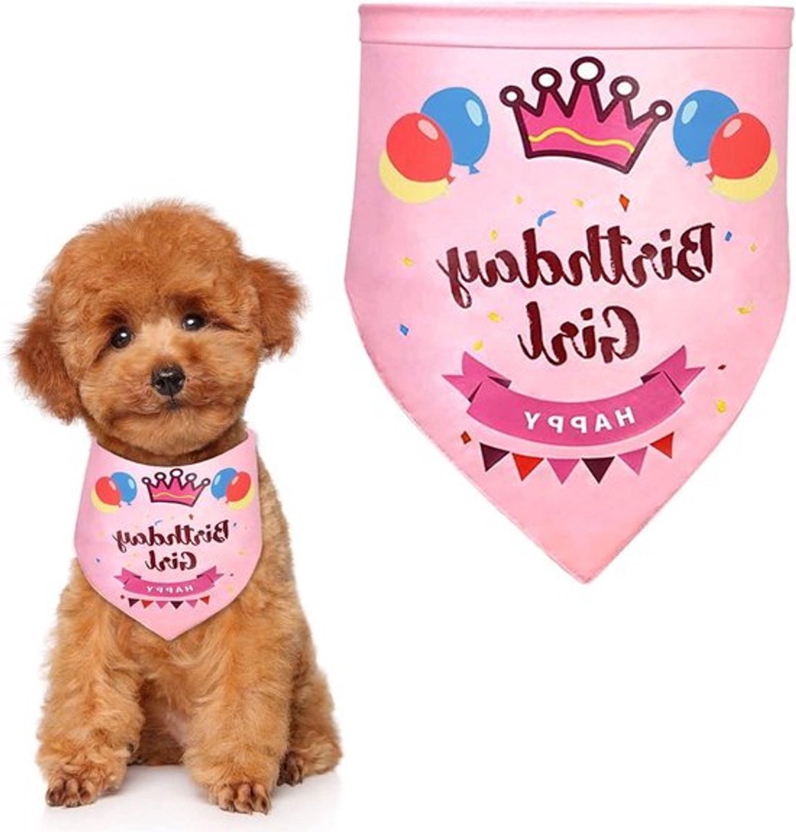 Driehoekige bandana voor hond in roze - Allecto Plus