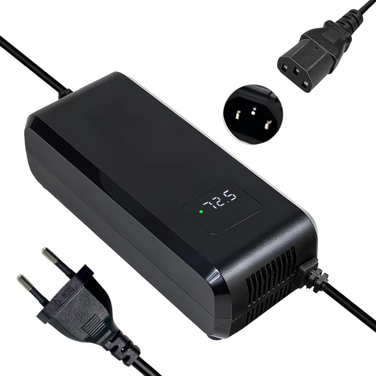 Acculader Loodzuur - Batterijlader - Accu Opladen - Real-time LED Display - 725V 3A - Zwart