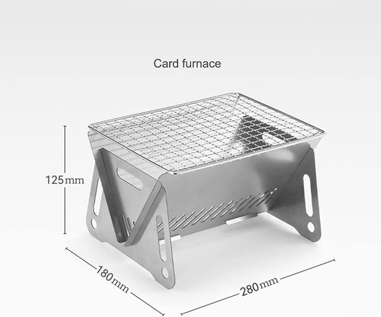 Charcoal Grill, Barbecue Camping Grill Folding Grill Table Grill Stand Grill Made of Stainless Steel Portable Removable BBQ Grill for Outdoor, Camping, Travel, Festival, Picnic for 1-2 People van Merkloos — afbeelding 2