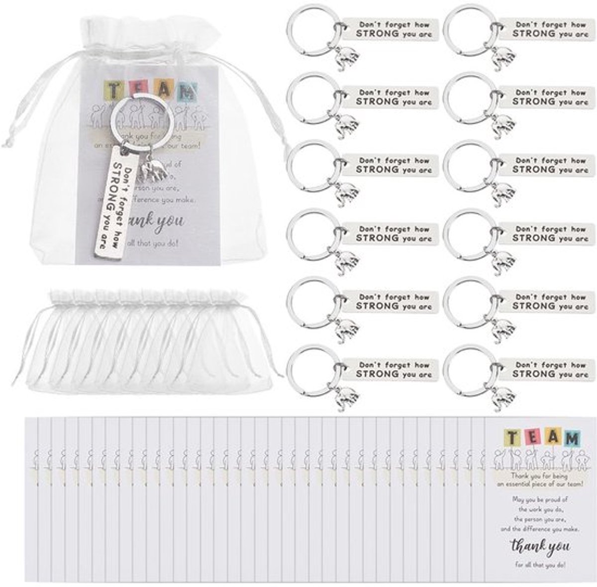Dailygoods- Sleutelhanger 8 cm - Olifantenhanger - Roestvrij Staal