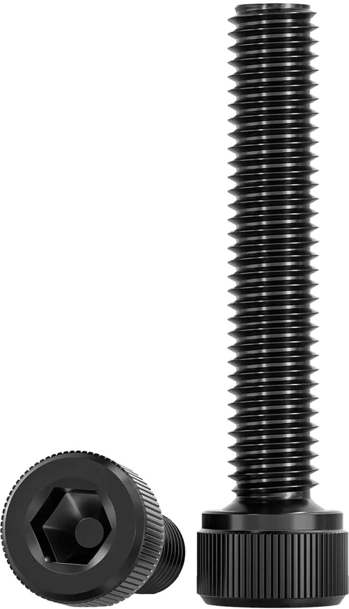 10 x M8 x 40 mm Hexagon Head Schroeven in RVS met Zwarte Oxide Afwerking - Volledige Draad, Duurzaam en Roestvrij