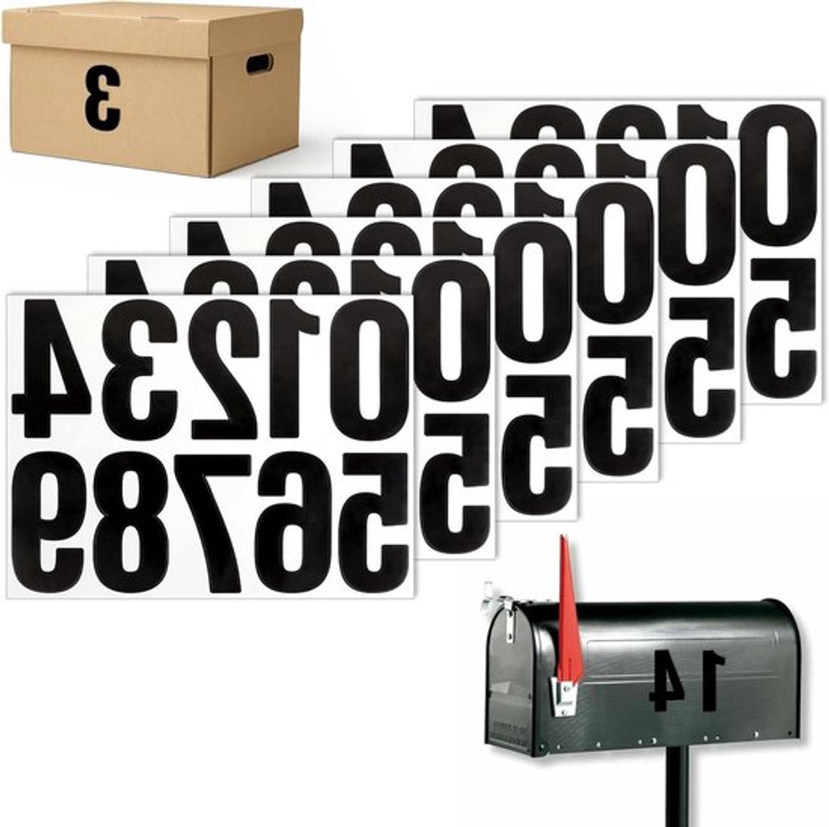 Reflecterende nummerstickers voor huisdeur, Allecto PlusVinyl