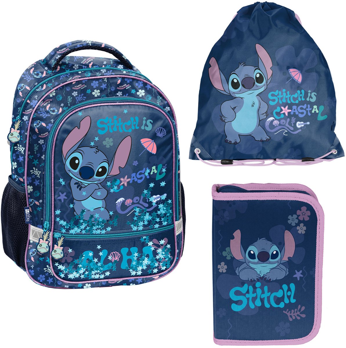 Stitch Paso - Rugzak met tekenetui en gymtas - verstelbare schouderbanden en verstevigde rug