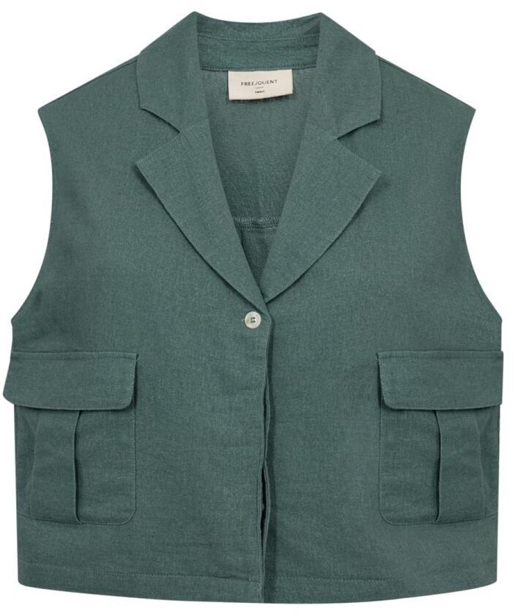 Freequent Gilet Fqlava Waistcoat 208323 Dark Forest Dames Maat - XS