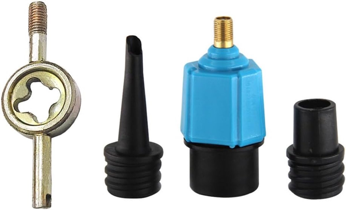 Luchtklep Adapter - Pomp Converter - Opblaasbare Artikelen - Universele Connector - 70mm Lengte - Blauw