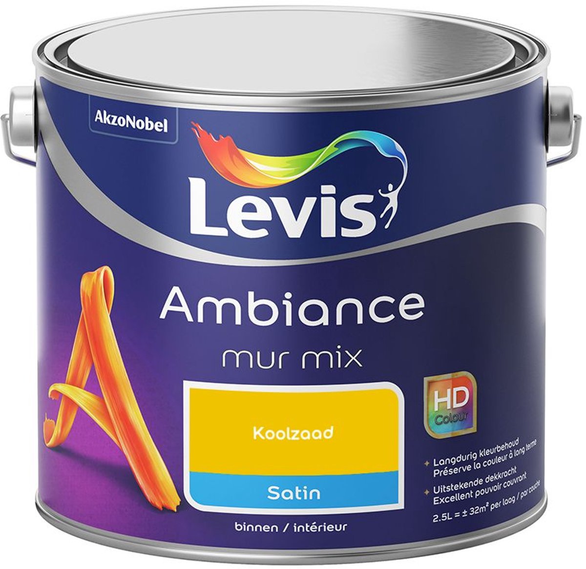 Levis - Ambiance Mur Satin Mix - Koolzaad - Mengverf - 2,5 L