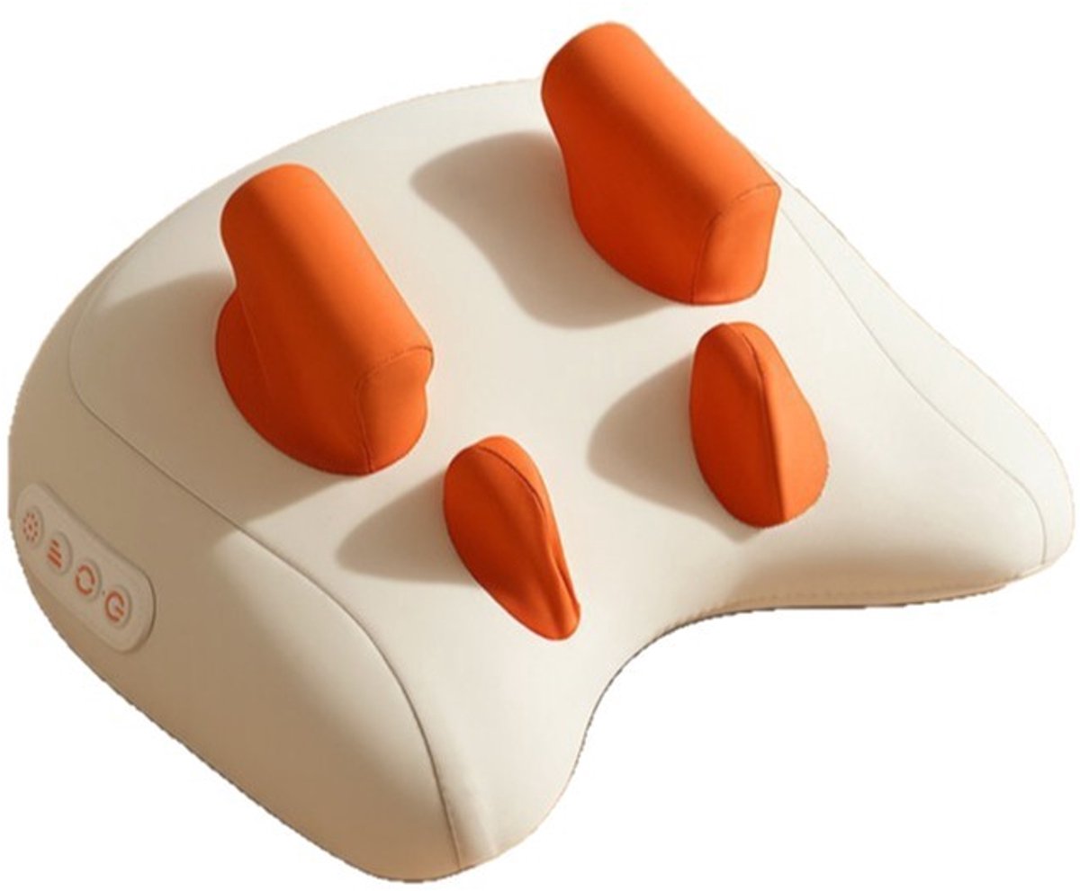 4D nekmassage-apparaat, vier titanium massagepunten, drie standen, 42°C nauwkeurige warmte, diep ontspannende nek, shiatsu-kneden, for thuisgebruik op reis - White