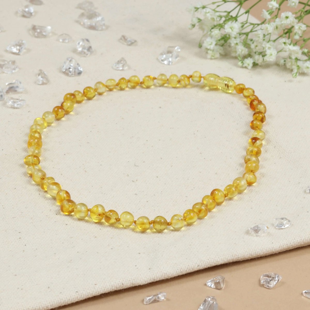 Baby Natura - Barnsteen Ketting - Kind - Honey - 36 cm