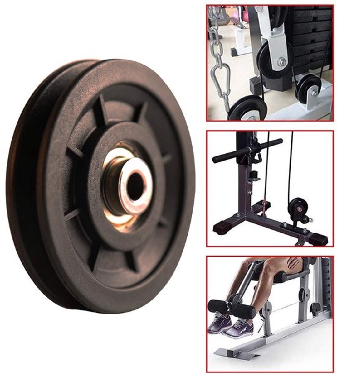 Dailygoods- Pulley 90mm - Universele Lager - Nylon/Staal - Lichtgewicht - Slijtvast