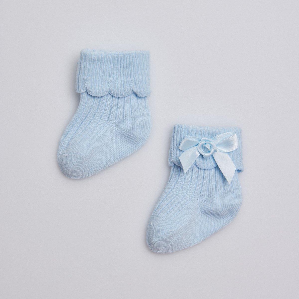 iN ControL NEWBORN socks BOW soft blue