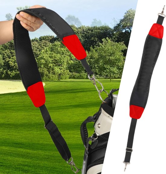 Golftas Draagriem - Schouderband Sporttas - Golfen Onderweg - Verstelbaar Antislip Nylon - 120cm Lengte - Rood — afbeelding 4