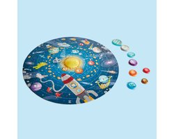 Hape Zonnestelsel Puzzel met LED-zon en houten planeten – 93 stukjes – vanaf 5 jaar
