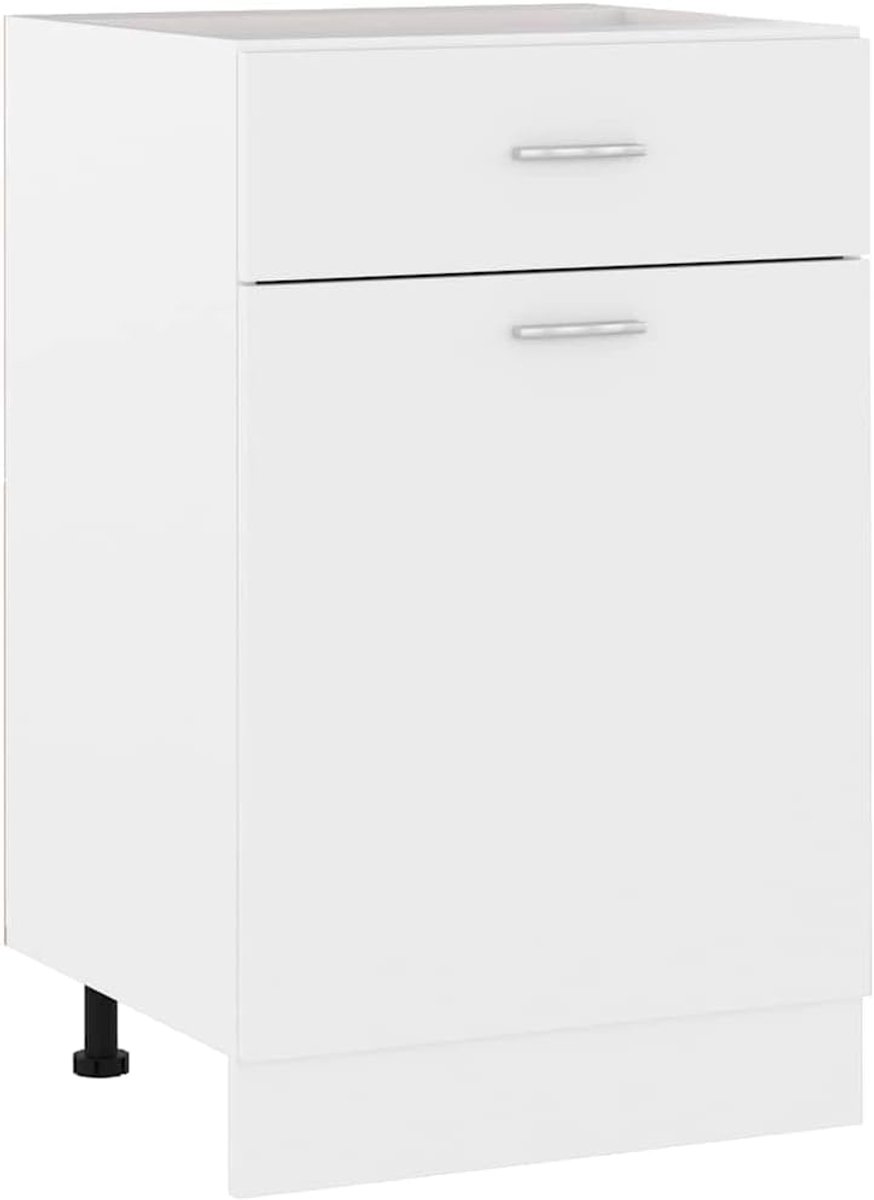 Keukenkast Onderbouw - Keukenunit Lade - Keuken Organiseren - Praktische Functionaliteit - 50x46x815 cm - Wit