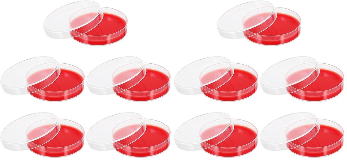 Agar Platen - Kweekmedium Schalen - Laboratorium Onderzoek - Slijtvast Valbestendig - 10 Stuks 7 cm - Zoals Afgebeeld