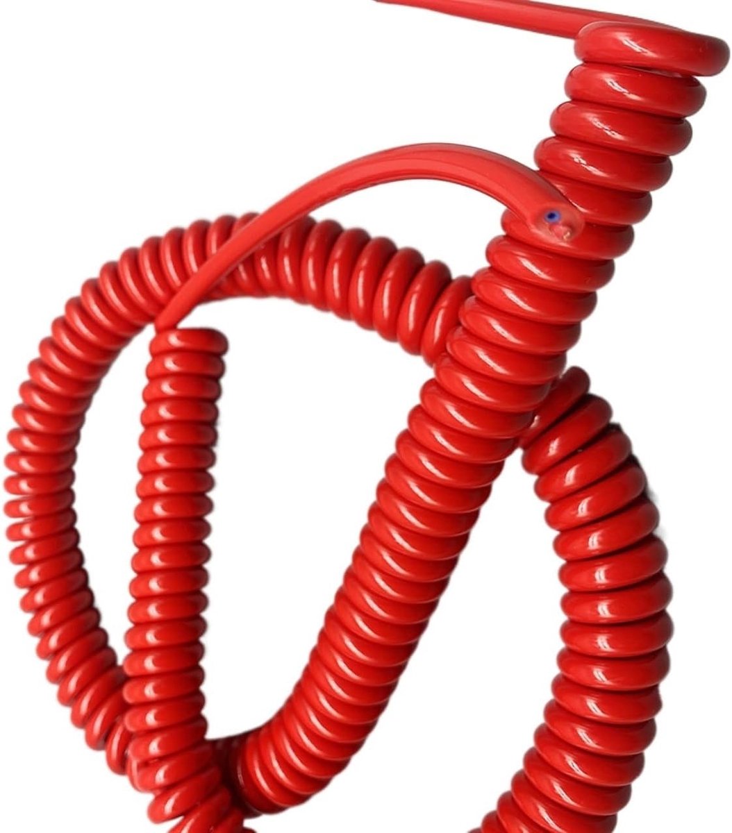 Verlengsnoer - Telescopische kabel - Stroomtoevoer - Zuiver koper - 2 Meter - Rood