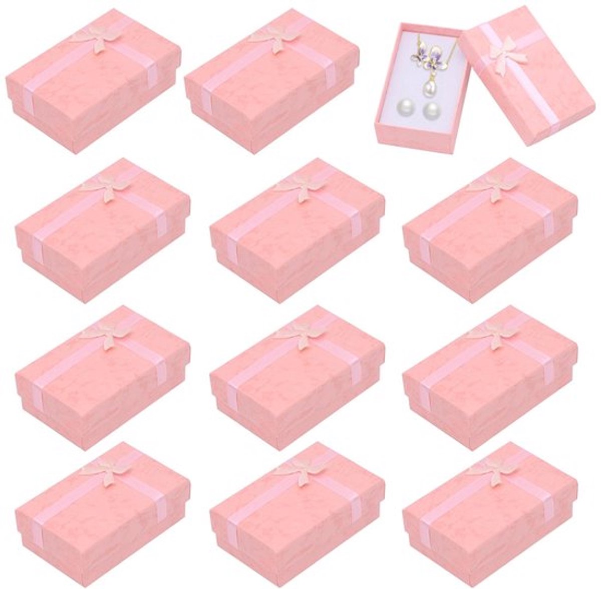Zeynomax - Papieren Sieraden Dozen - Verpakking Set - Duurzaam en Veilig - Roze