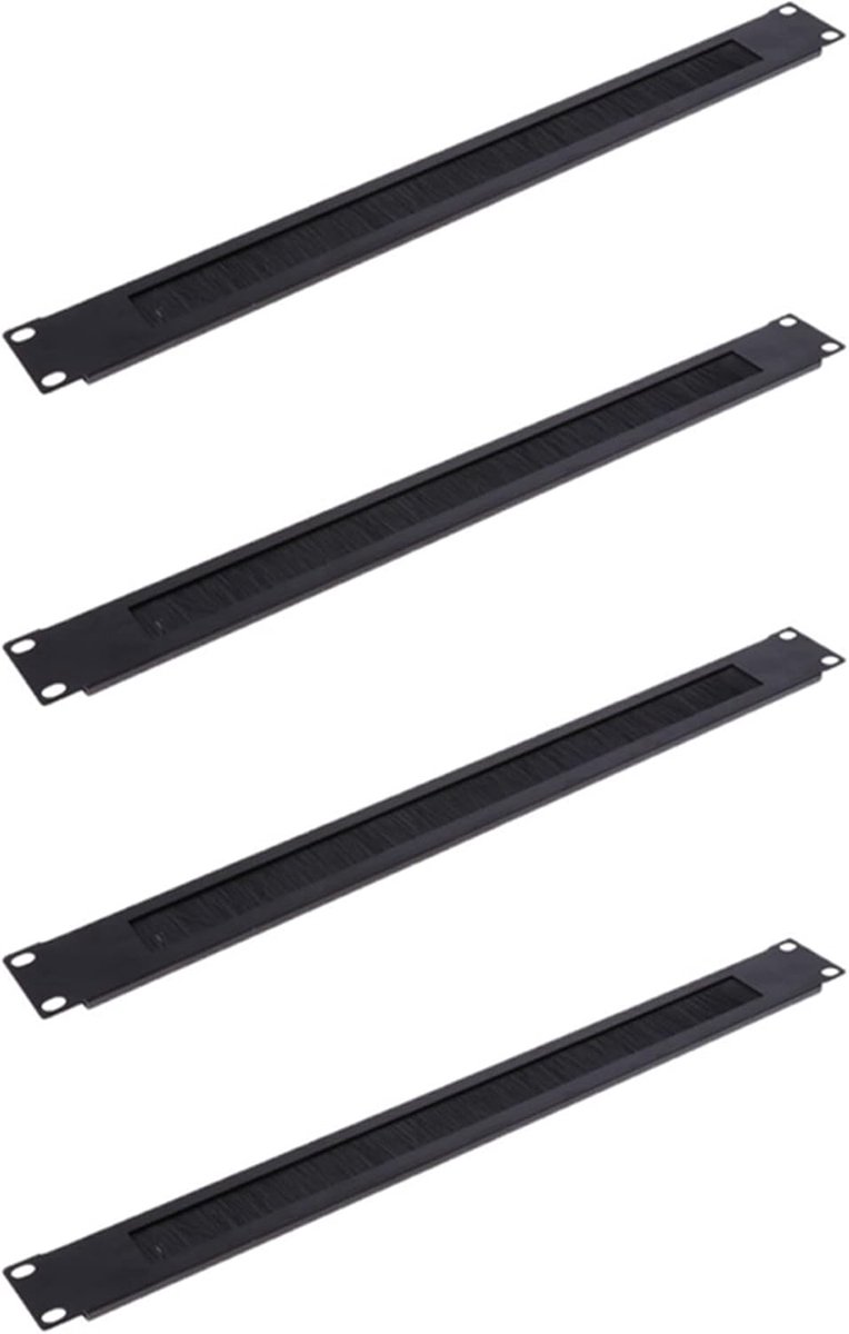 Rack Mount Platen - Blanke Panel - Kabelbeheer - 19 Inch Standaard - 1U Hoogte - Zwart