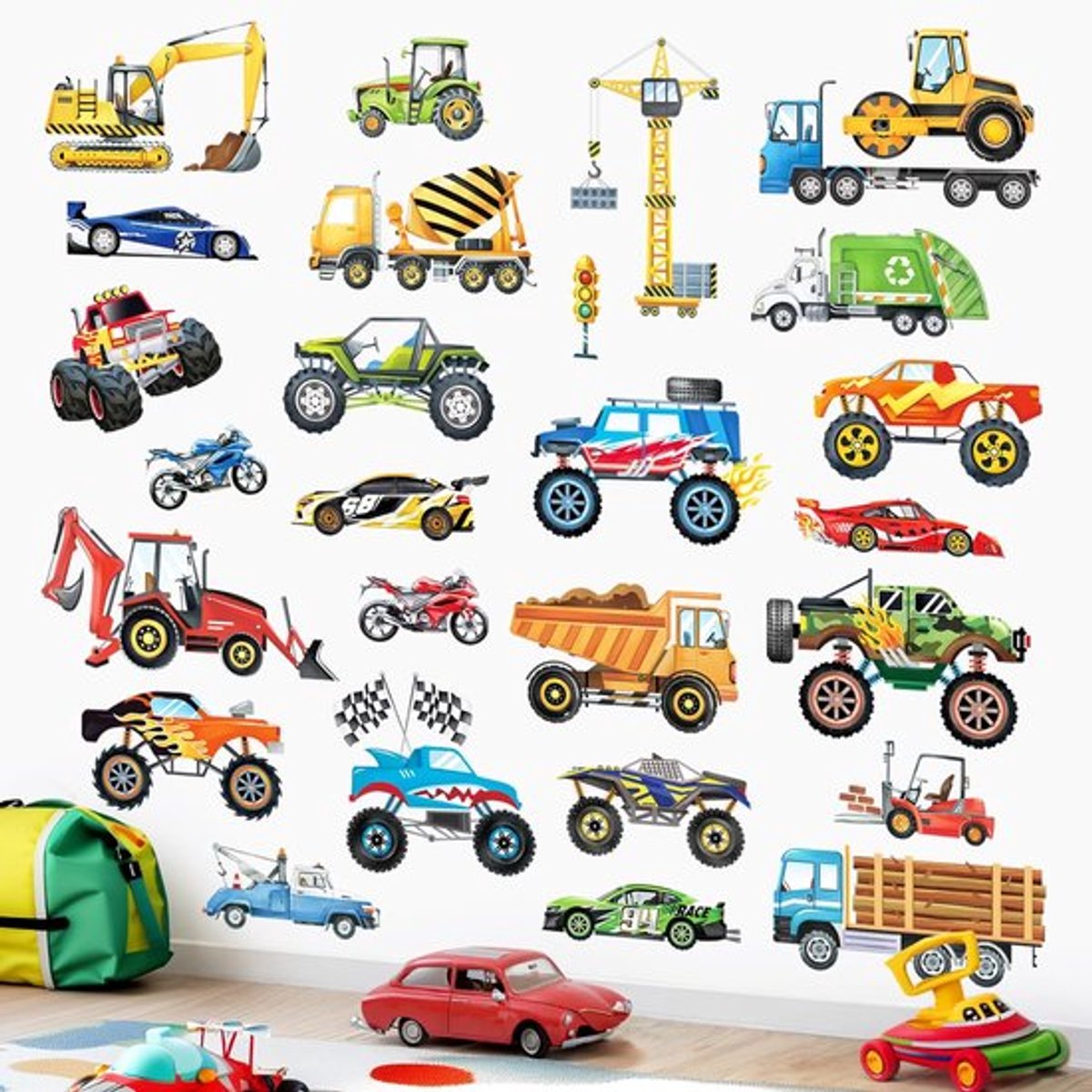 MTTProducts - Autostickers - Decoratie voor Jongenskamer - Multicolor