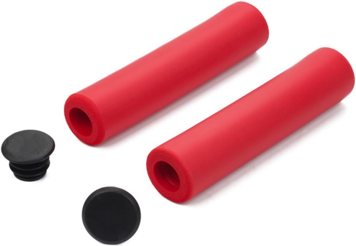 Fiets Handvatten - Stuureinden Spons - Comfortabel Fietsen - Anti-Slip Grip - 13x3x3 CM - Rood
