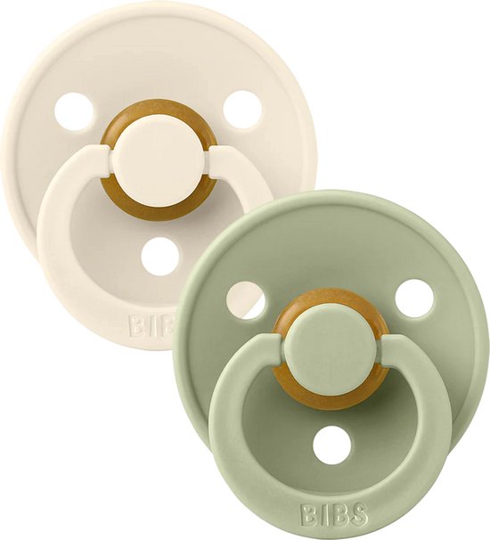 BIBS - Colour Fopspeen - Symmetrisch - Maat 1 - Ivory/Sage - Duopack van BIBS — afbeelding 3
