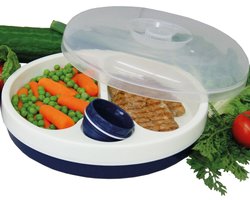 Adhome Warmhoudbord 22 cm  met transparant deksel - antislip microgolfbestendig