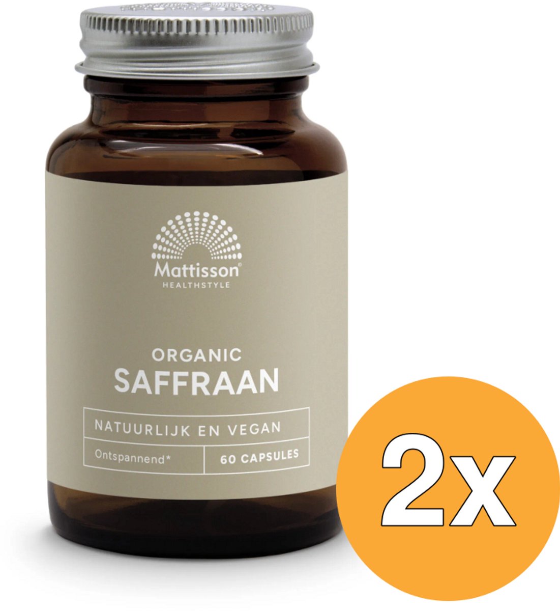 2x Mattisson Organic Saffraan 30Mg Bio (60 vega capsules)