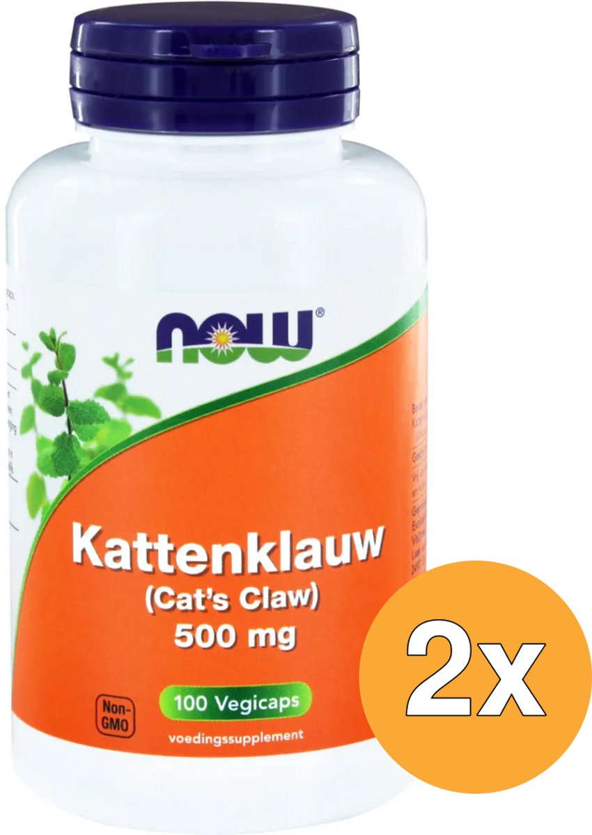 2x Now Kattenklauw 500 Mg (100 Vega capsules)