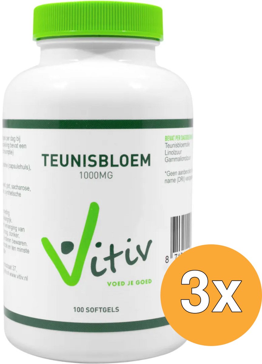 3x Vitiv Teunisbloemolie 1000Mg (100 capsules)