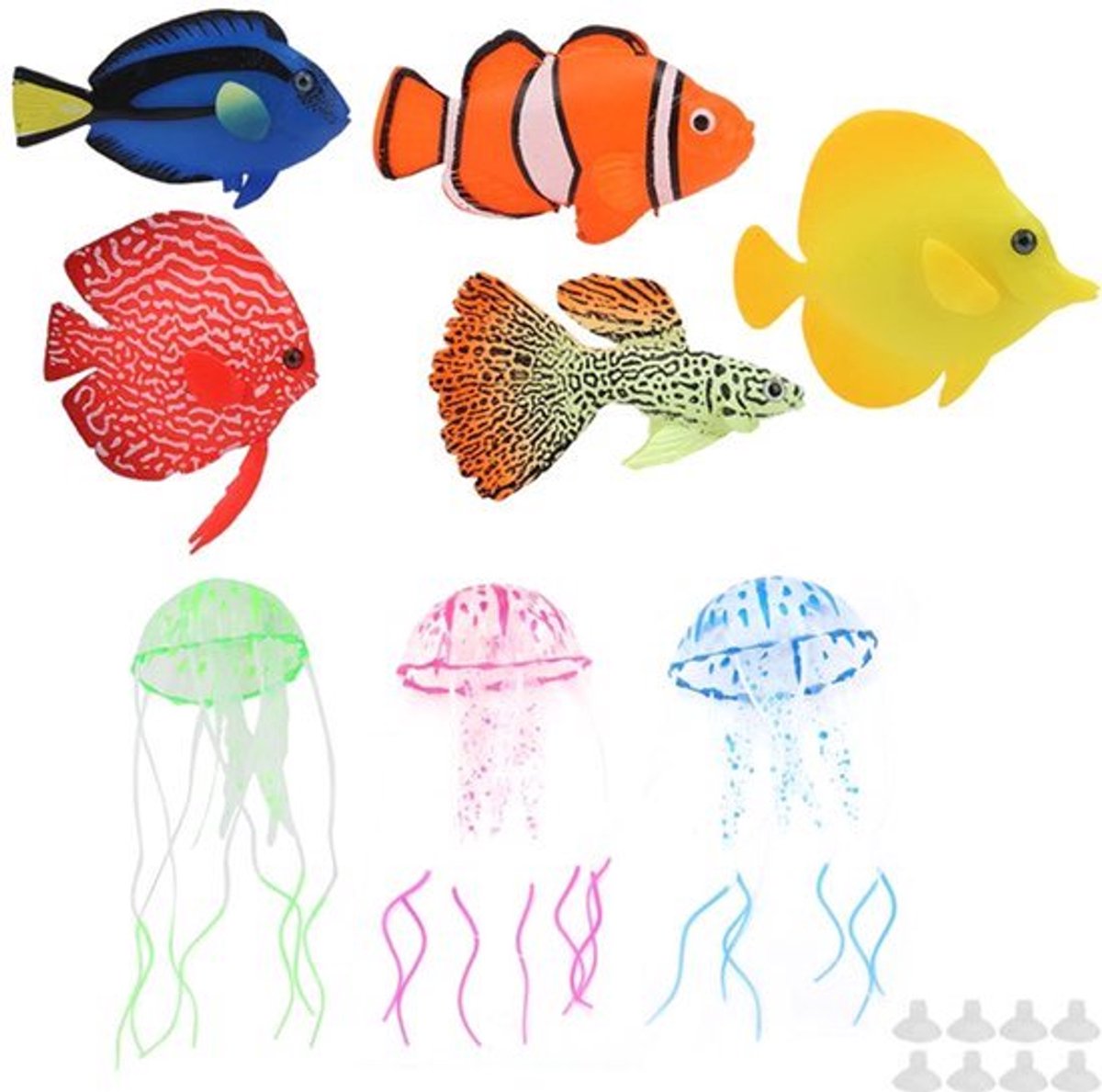 Allecto - Aquariumdecoraties - Kunstmatige Gloeiende Vis - Kleurige