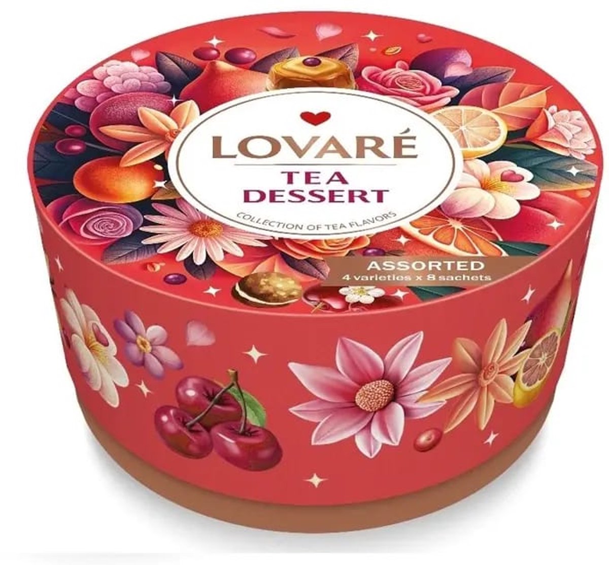 Lovaré Tea Dessert Cadeauset – 32 Premium Piramide Theezakjes – 4 Dessertsmaken – Luxe Zwarte Thee Geschenkset – Thee Cadeau voor Haar & Hem