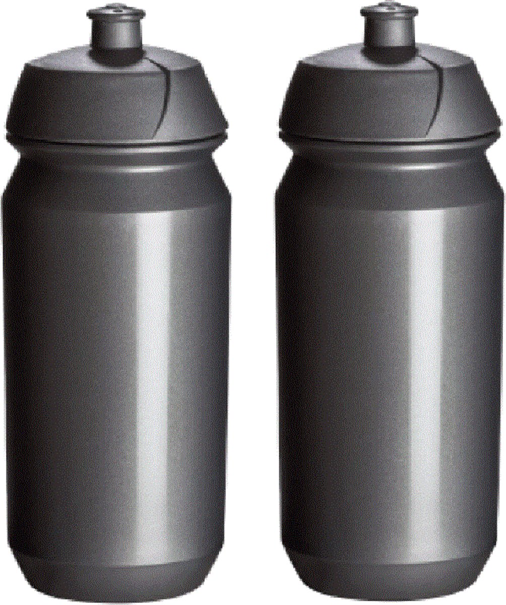 Waterfles 2x 500 ml Drinkbussen Bidon Grijs