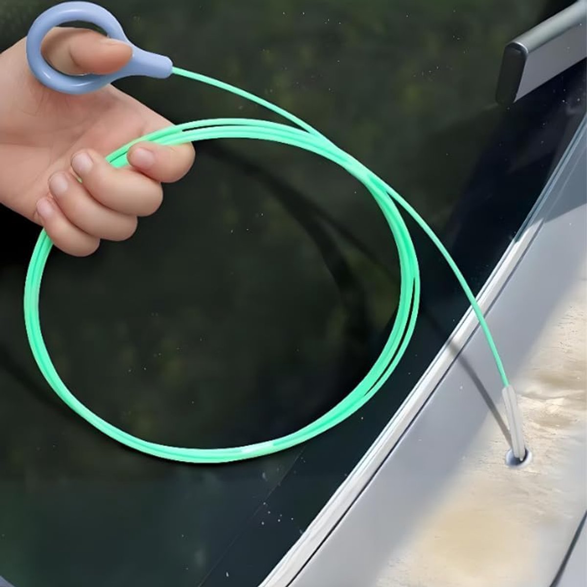 Afvoergat Reinigingsborstel - Schuifdak Ontstopper - Voertuig Onderhoud - Flexibele Veer - 3 Meter - Lichtgroen