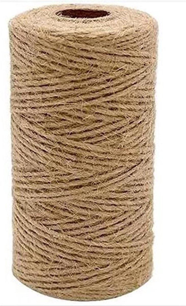 3 mm natuurlijk sisal-henneptouw - 100 meter - dik touw voor kattenkrabpaal-boomtuin - zwaar belastbaar - ambachten-verpakkingsmateriaal