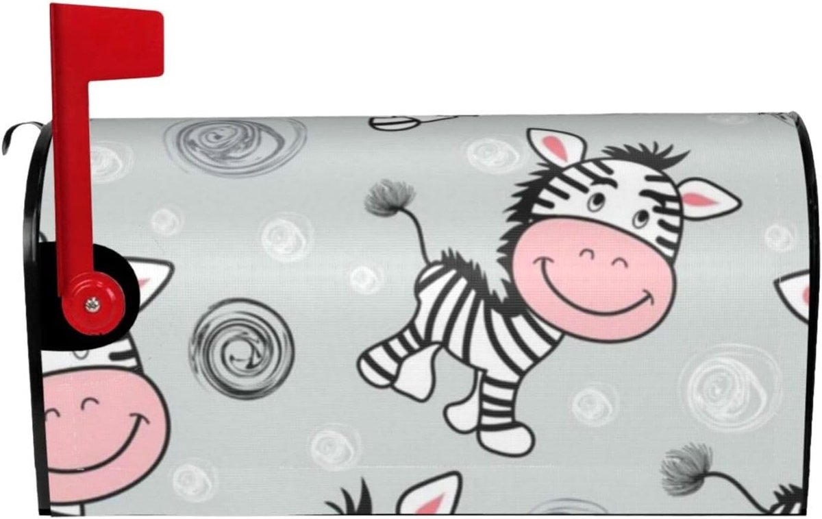 Brievenbushoes Zebra - Decoratie Cover - Buiten Decoratie - Magnetische Bevestiging - Standaard Formaat - Zwart