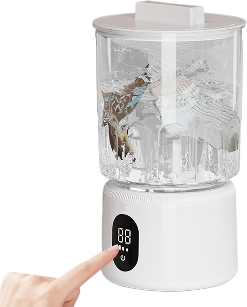 Mini Wasmachine Compacte Washer Kleine Was Draadloze Werking 1 Liter Capaciteit Wit
