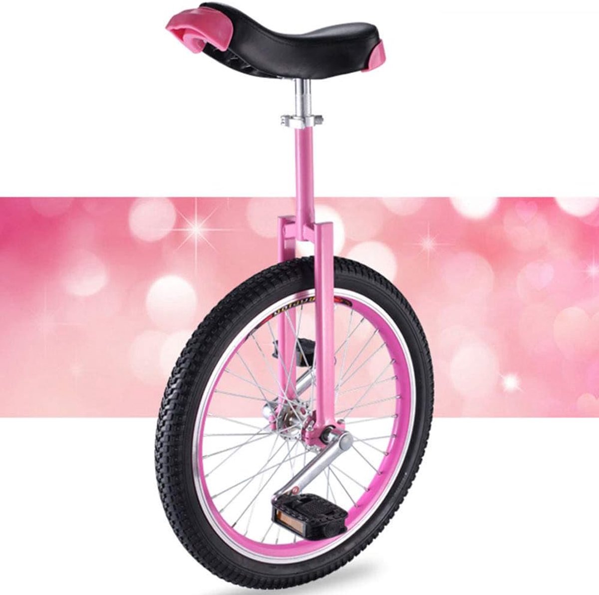 Eenwieler Monowiel Buitenactiviteit Verstelbaar zadel 18 inch Roze