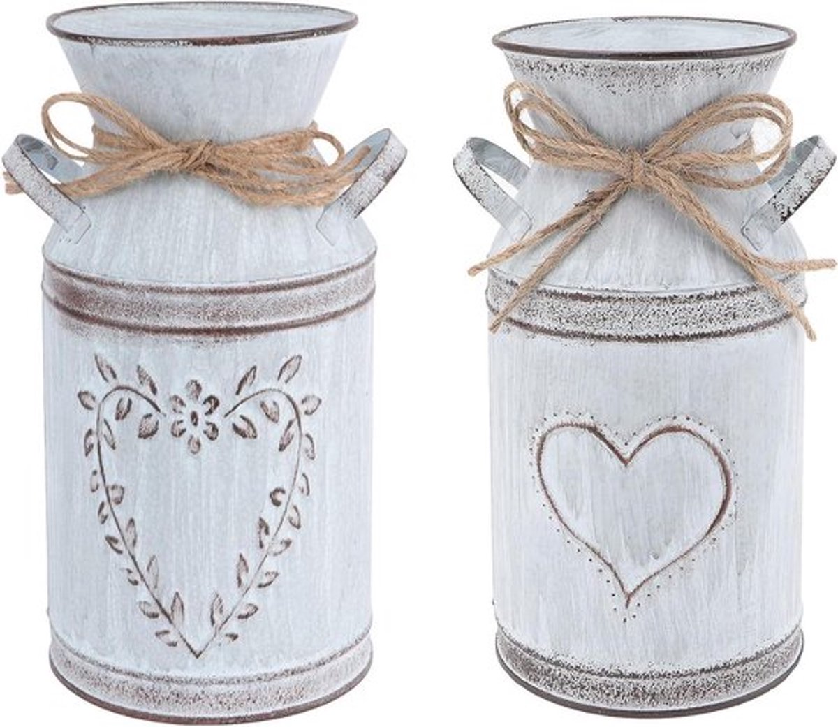 Twee vintage bloemenvazen Allecto Plus rustiek stijl