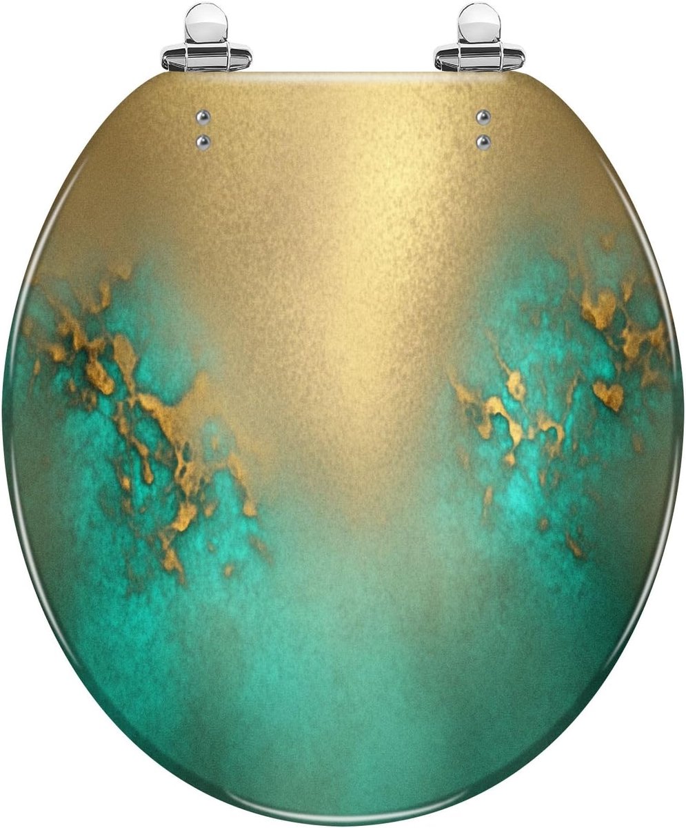 Toiletbril - WC Deksel - Badkamer Vernieuwen - Zachte Sluiting - 41.9 x 36.8 cm - Abstract Patroon