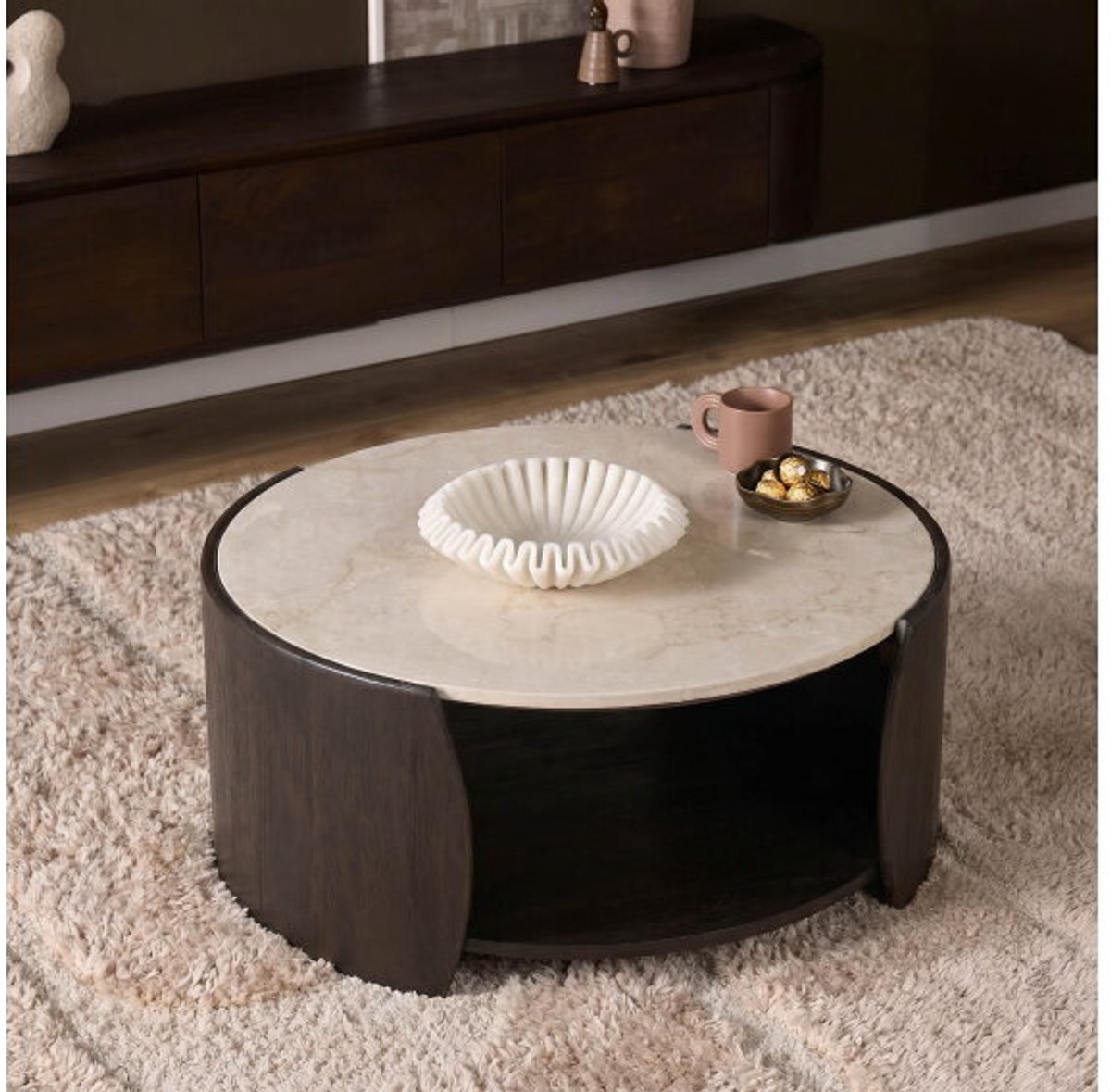 Salontafel Rune Botticino marmer 80 cm