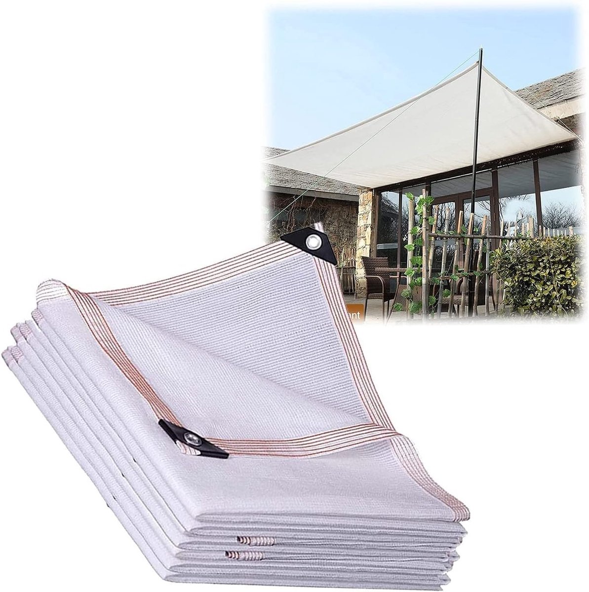 Schaduwdoek - Zonnedoek Tuin - Planten Beschermen - 90% Schaduwpercentage - 1x8m - Wit